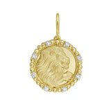 Leo Diamond Bead Zodiac Medallion