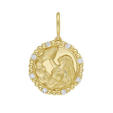 Aquarius Diamond Bead Zodiac Medallion