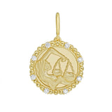 Libra Diamond Bead Zodiac Medallion