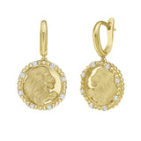 Leo Diamond Bead Zodiac Dangle Earrings