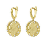 Leo Diamond Bead Zodiac Dangle Earrings
