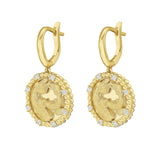 Pisces Diamond Bead Zodiac Dangle Earrings