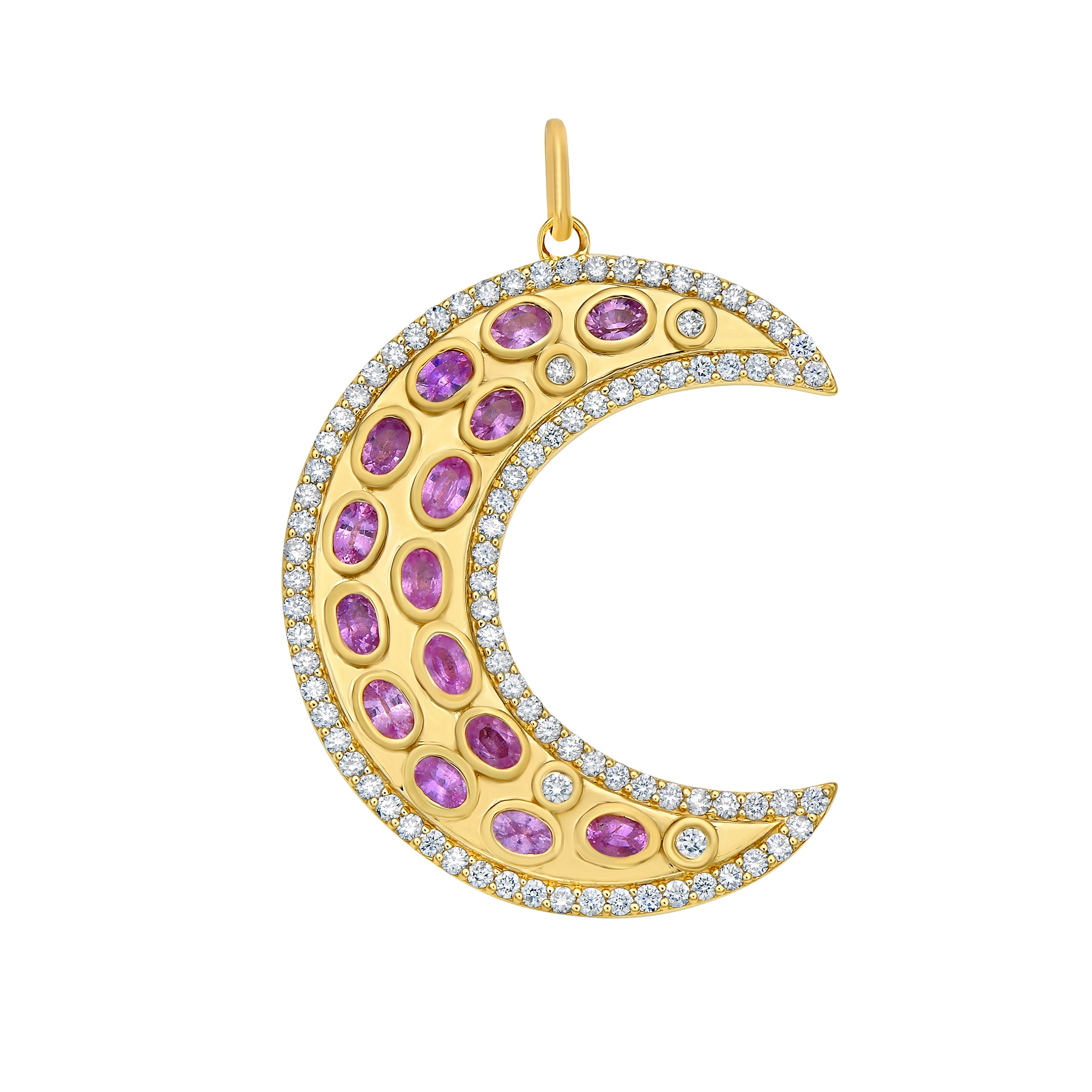 Pink Sapphire and Diamond Star Charm 