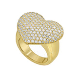 Sweetheart Puffed Diamond Heart Ring