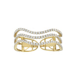 Tribeca Trinity Diamond Swirl Cuff Bangle