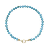 Turquoise Bead Chain With Diamond Jump-Rings