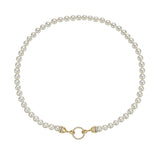 Pearl Bead Necklace with Diamond Jump-Rings