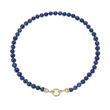 Lapis Bead Chain With Diamond Jump-Rings