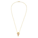 Pink Sapphire Cactus Charm Necklace