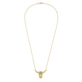 Texas Turquoise Longhorn Charm Necklace