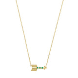 Mini Emerald Arrow Charm Necklace