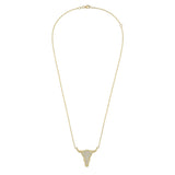 Diamond Texas Longhorn Charm Necklace
