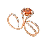 Wildflower Orange Spessartite Double Cocktail Ring