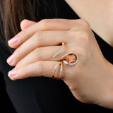 Wildflower Orange Spessartite Double Cocktail Ring