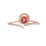 Wildflower Peach Tourmaline Double Cocktail Ring
