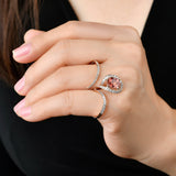 Wildflower Peach Tourmaline Double Cocktail Ring