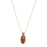 Reign Opal and Pink Tourmaline Pendant Necklace