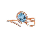 Wildflower Aquamarine Double Cocktail Ring