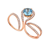 Wildflower Aquamarine Double Cocktail Ring