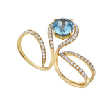 Wildflower Aquamarine Double Cocktail Ring