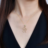 Nouvelle Diamond and Emerald Serpent Charm Necklace