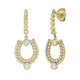 Horseshoe Diamond Drop Earrings