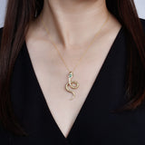 Nouvelle Emerald Satin Serpent Charm Necklace