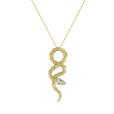 Nouvelle Diamond Satin Serpent Charm Necklace