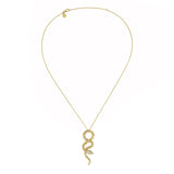 Nouvelle Diamond Satin Serpent Charm Necklace