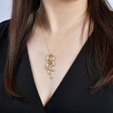 Nouvelle Diamond Satin Serpent Charm Necklace