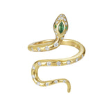 Nouvelle Diamond And Emerald Serpent Ring