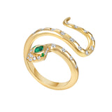 Nouvelle Diamond And Emerald Serpent Ring