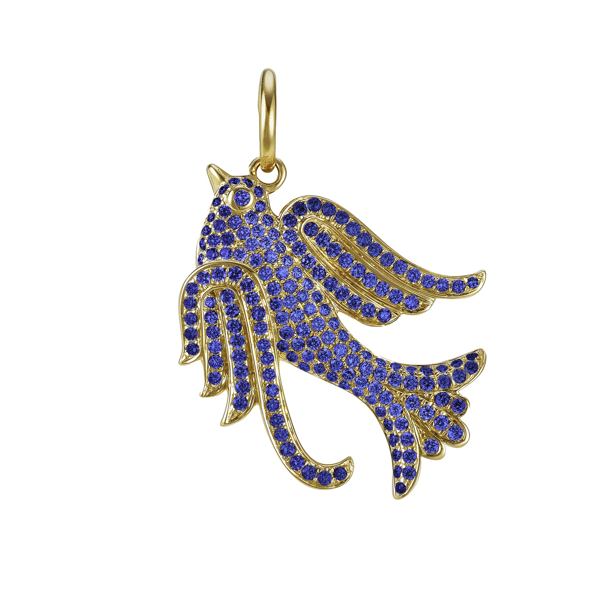 Lovey Baby Bird Sapphire Charm