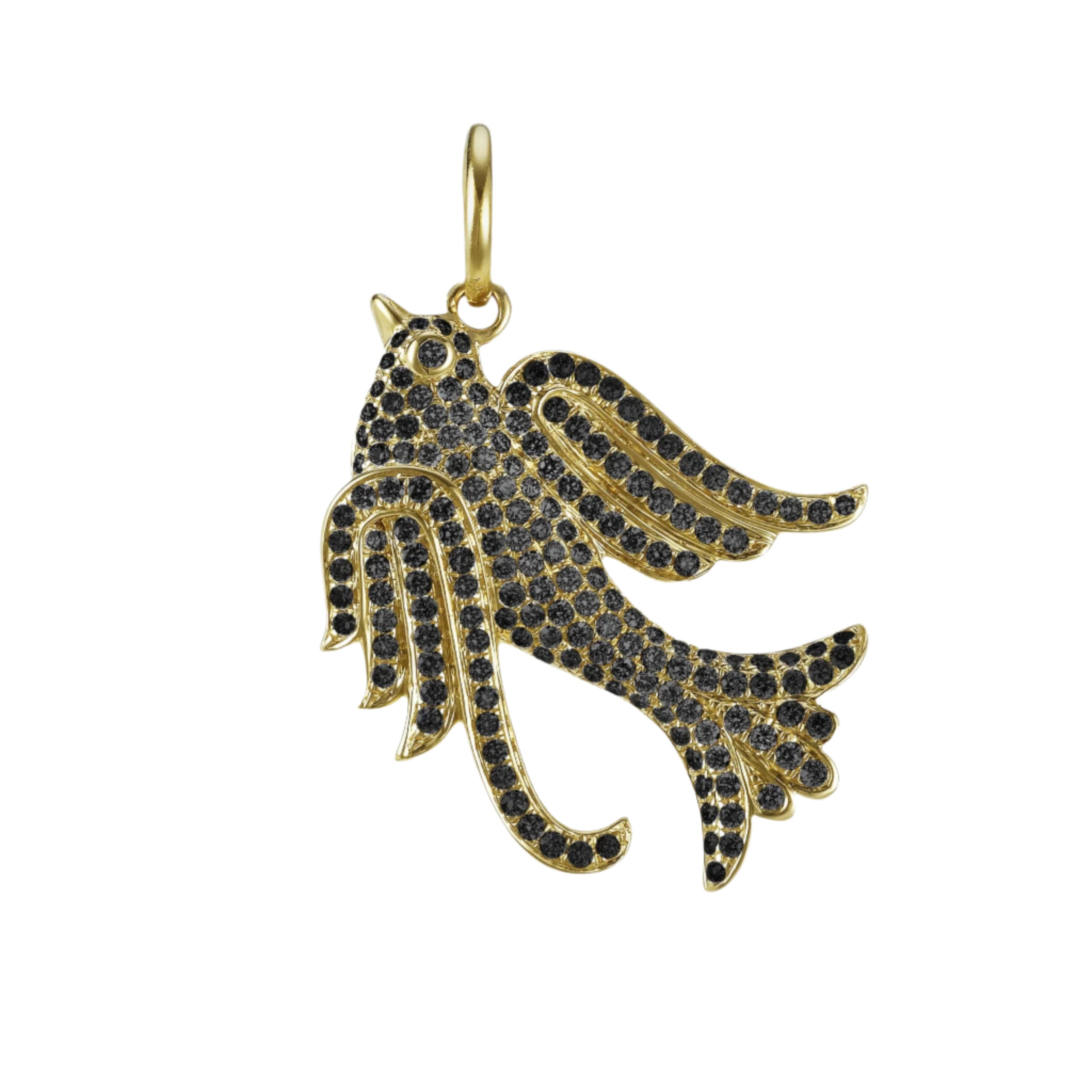 Lovey Baby Bird Black Diamond Charm