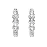 Triple Bezel Diamond Huggie Earrings