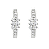 Diamond Cluster Huggie Earrings