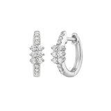 Diamond Cluster Huggie Earrings