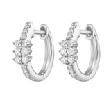 Diamond Cluster Huggie Earrings