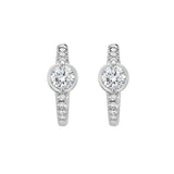 Diamond Halo Huggie Earrings