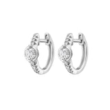 Diamond Halo Huggie Earrings