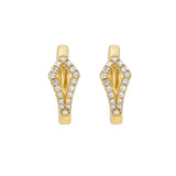 Open Diamond Huggie Earrings