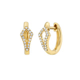 Open Diamond Huggie Earrings