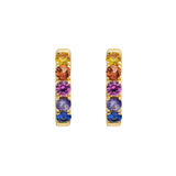 Multi Sapphire Huggie Earrings