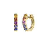 Multi Sapphire Huggie Earrings