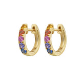 Multi Sapphire Huggie Earrings