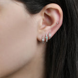 Diamond Cluster Huggie Earrings