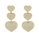 Sweetheart Puffed Diamond Heart Dangle Earrings