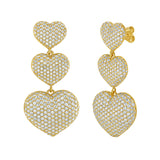 Sweetheart Puffed Diamond Heart Dangle Earrings