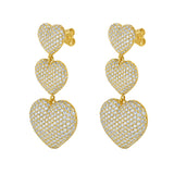 Sweetheart Puffed Diamond Heart Dangle Earrings