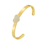 Sweetheart Puffed Diamond Heart Cuff